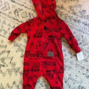 Carter's Red Train Print Footie